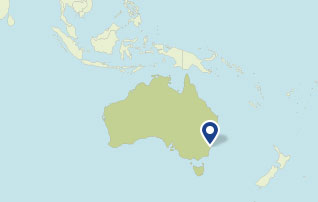 Map showing Melbourne, Australia